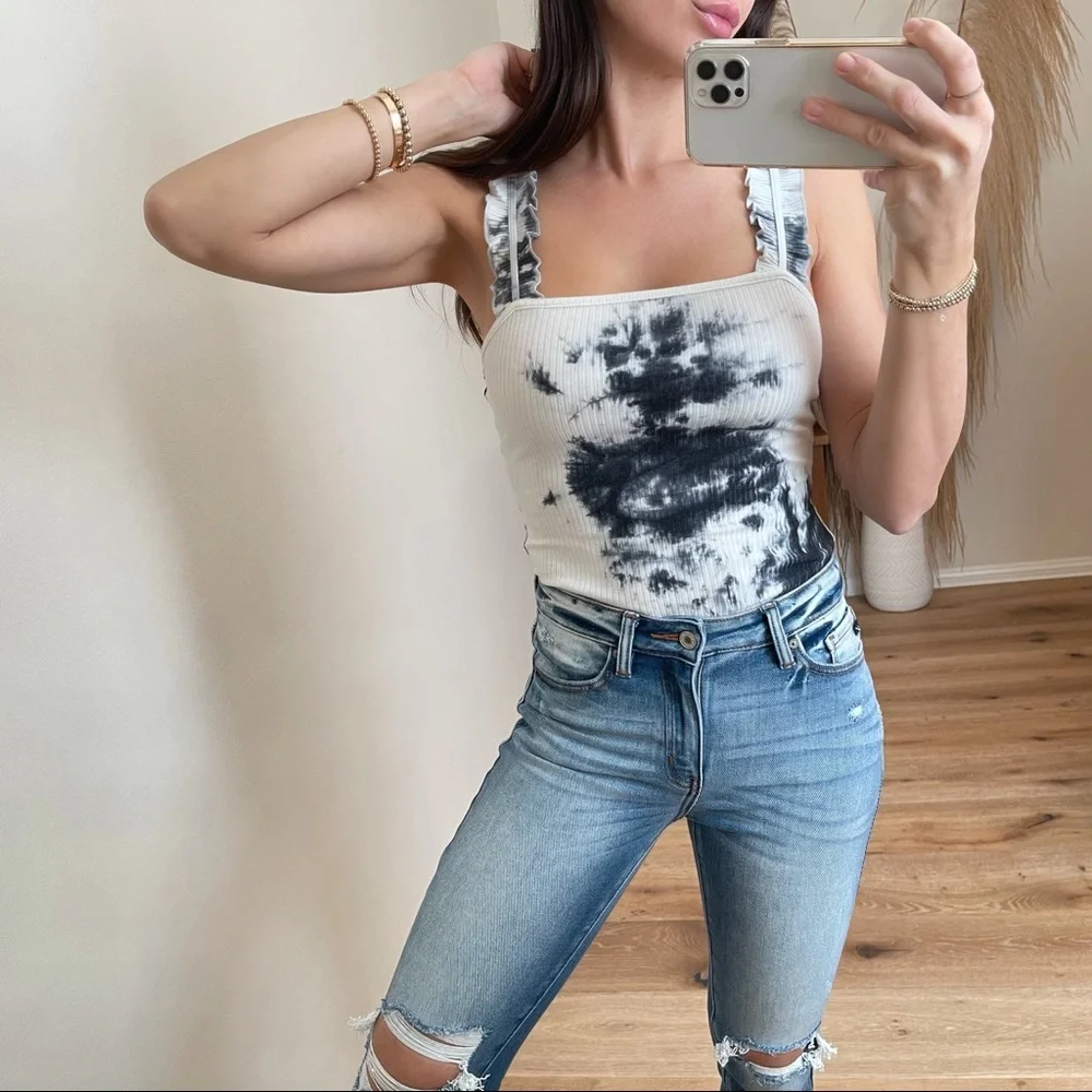 🆕Feeling Good Tie Dye Bodysuit | Black NWOT - Picture 5 of 13